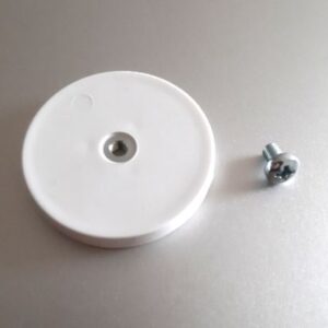 Gummierter Magnet inkl. Schraube – Weiss